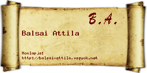 Balsai Attila névjegykártya