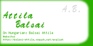 attila balsai business card